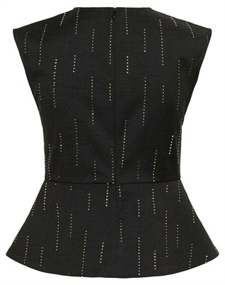 GZAdira Peplum Top - Dark Grey Melange